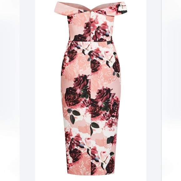 20 Plus Size City Chic Lost in Love Off Shoulder Dress - Picture 4 of 9